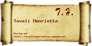 Teveli Henrietta névjegykártya